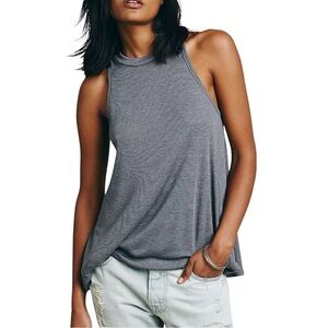 Free People Mock Me Tank Top Gray Small